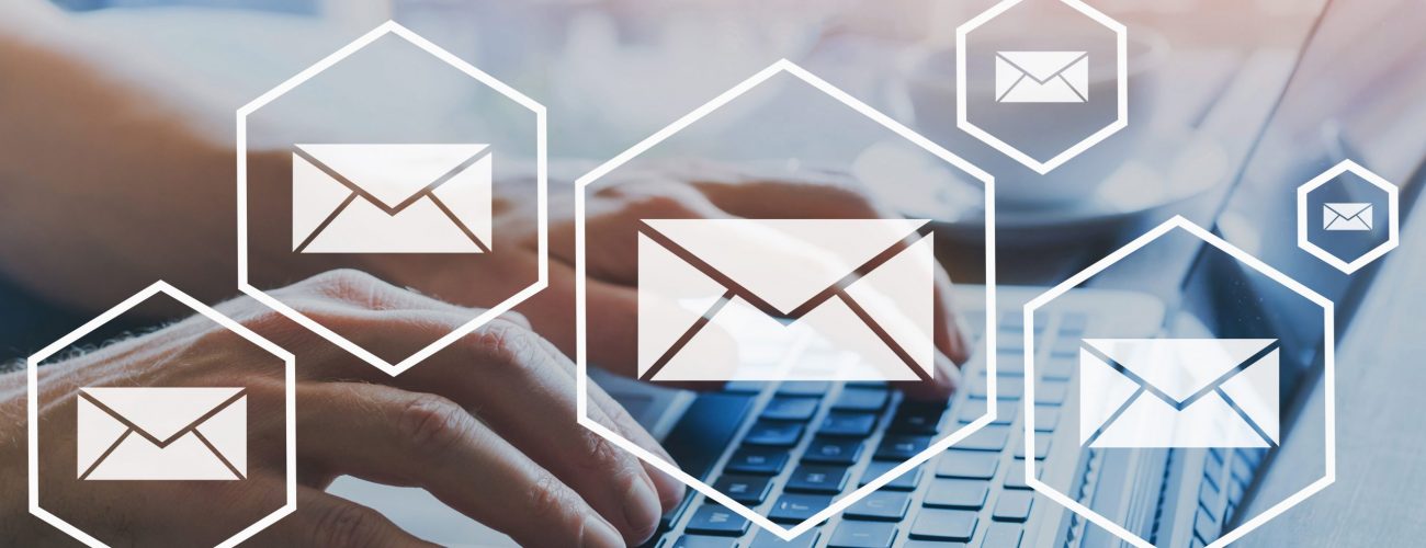 email marketing or newsletter concept, sending e-mails